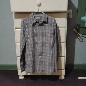 Sonoma Men's Plaid Button Down Shirt - Gray and Red